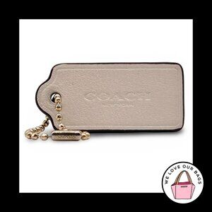 2" COACH NEW YORK Chalk White Smooth Leather Key Fob Bag Charm Keychain Hang Tag